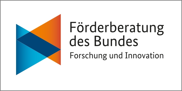Das Bild zeigt das Logo der Förderberatung „Forschung und Innovation“ des Bundes. 