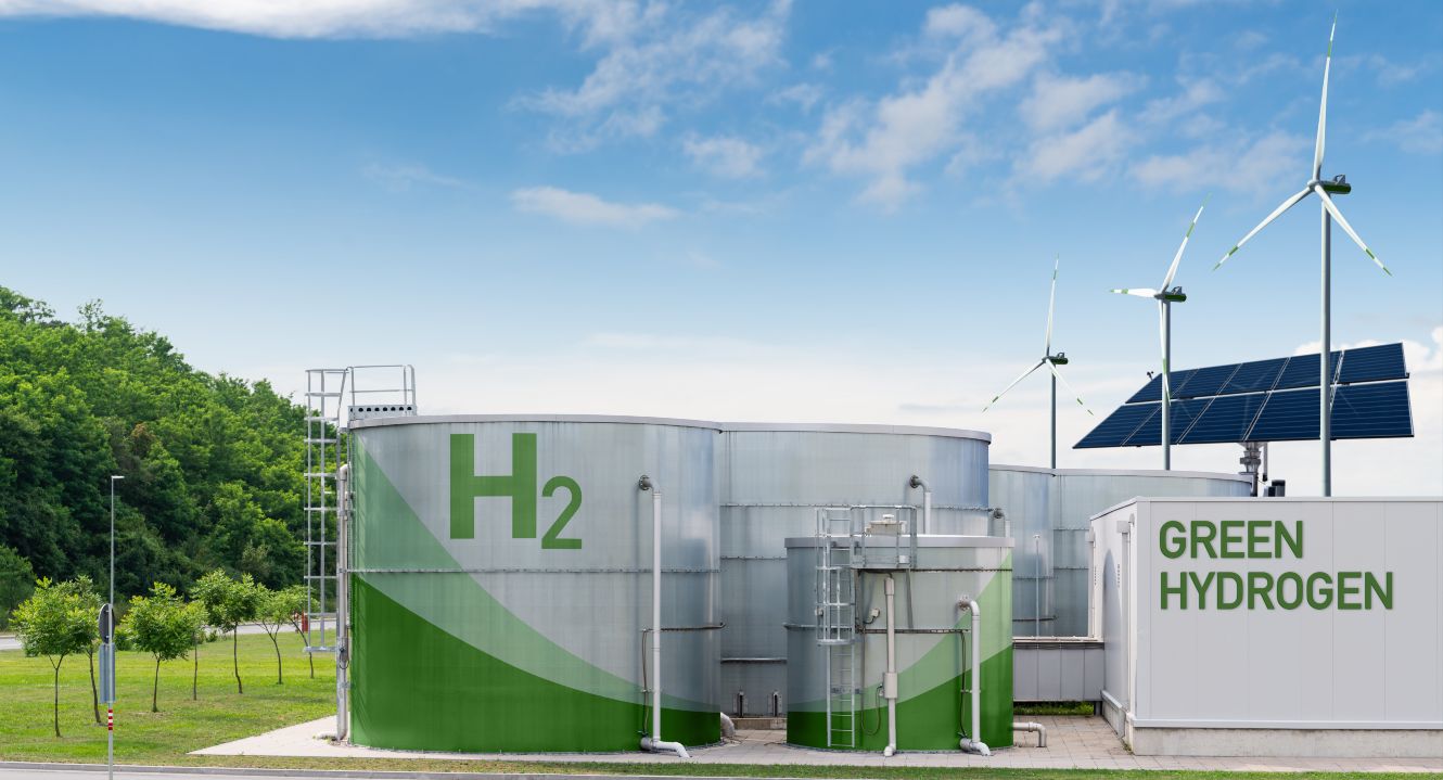 Konzept für eine Fabrik für grünen Wasserstoff