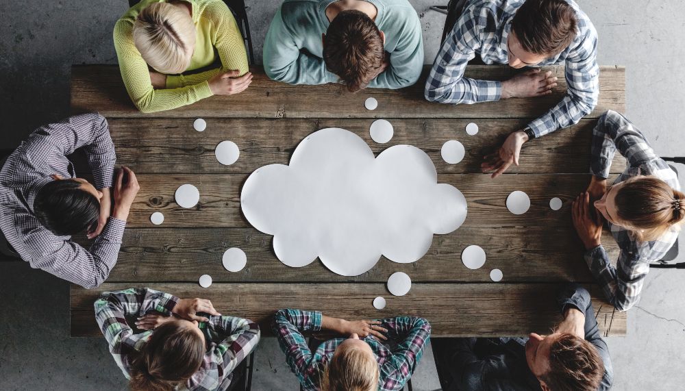 Business people team meeting at a table.